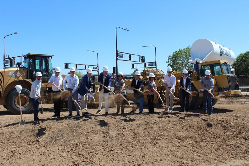 Leadership teams at groundbreaking